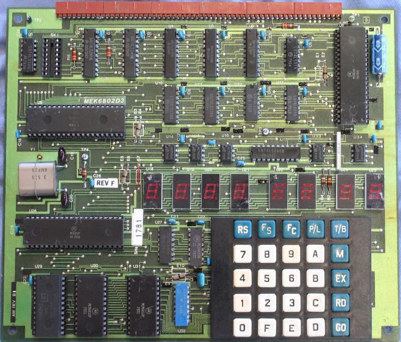 MEK6802D3 CPU board with keypad and LED display (BdV)