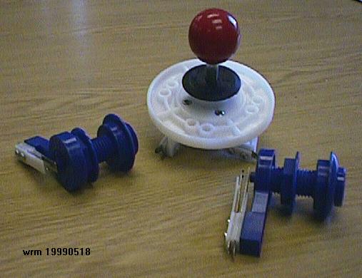 Picture of joystick and pushbuttons