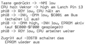 German text explaining operation