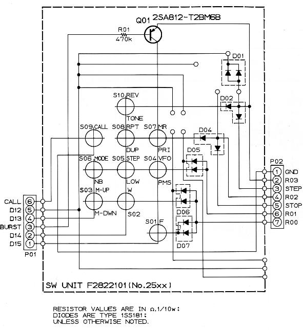 SW Unit schematic from FT690RII schematics
